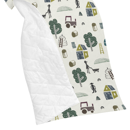 Agricultural Farm Print Design 01 Premium Quilt