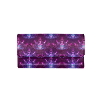 lotus Pattern Print Design LO01 Women's Trifold Wallet