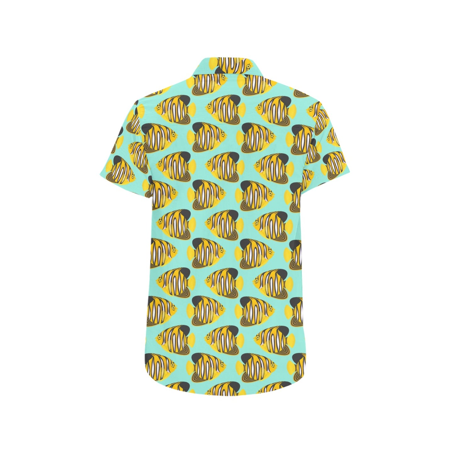 Angelfish Print Design LKS402 Men Short Sleeve Button Up Shirt