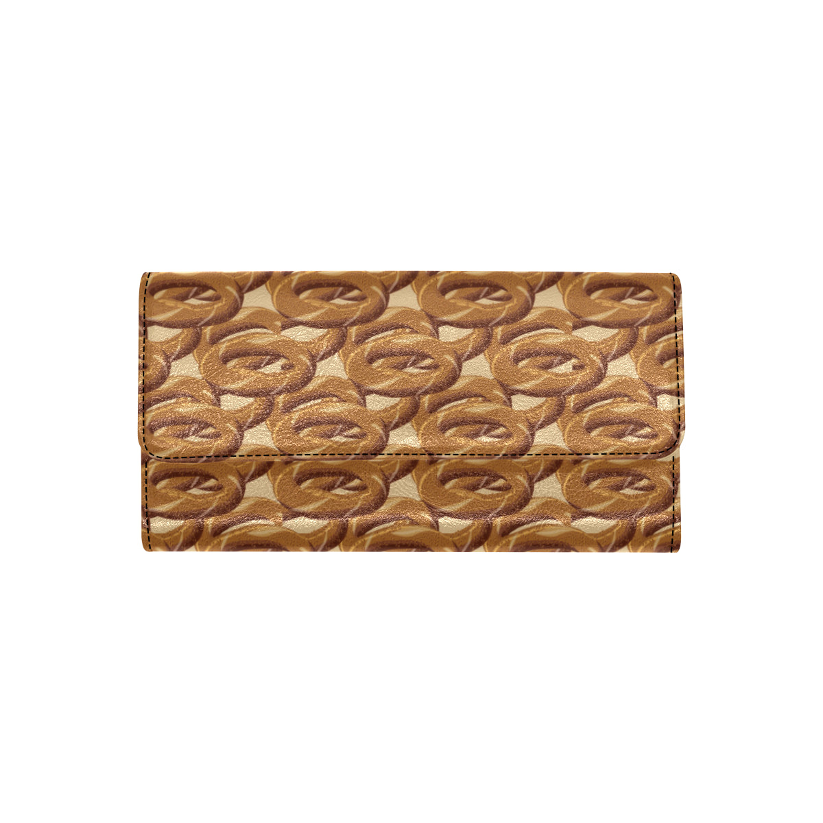 Bagel Pattern Print Design 02 Women's Trifold Wallet