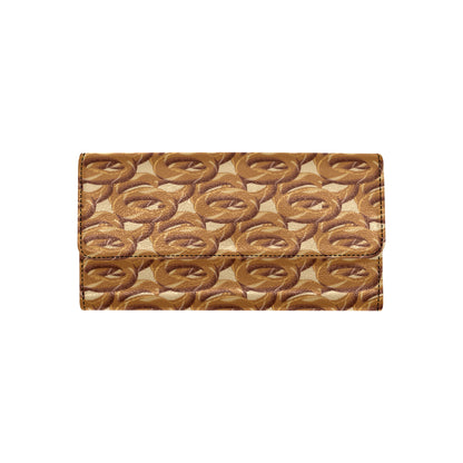 Bagel Pattern Print Design 02 Women's Trifold Wallet