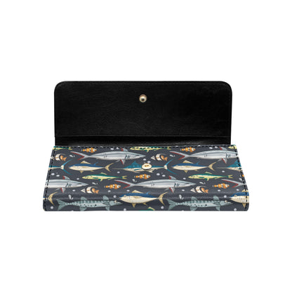 Swordfish Pattern Print Design 04 Women's Trifold Wallet
