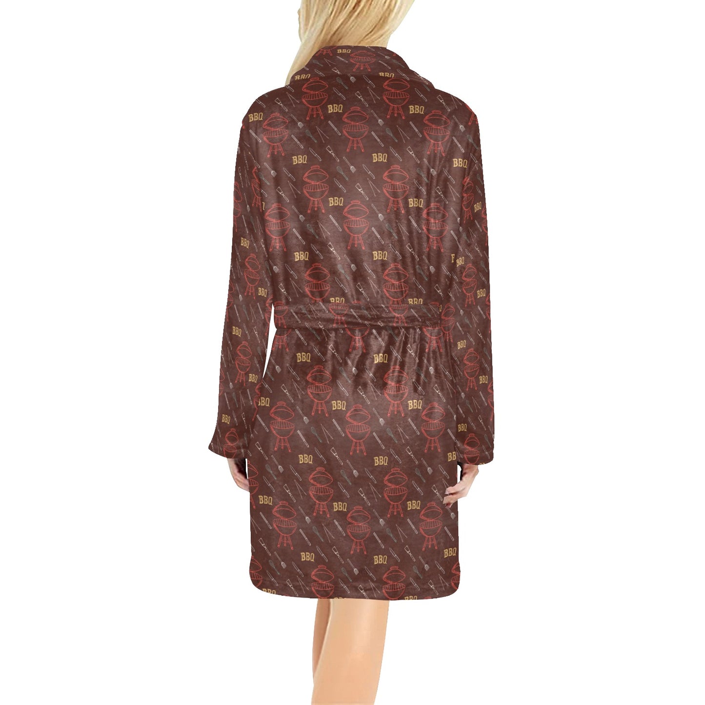 Barbecue Pattern Print Design 01 Women's Fleece Robe
