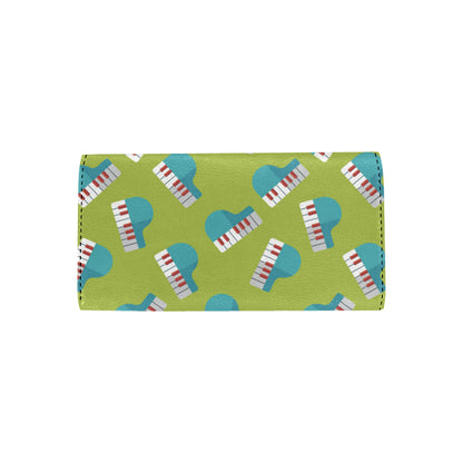 Piano Pattern Print Design 03 Women's Trifold Wallet