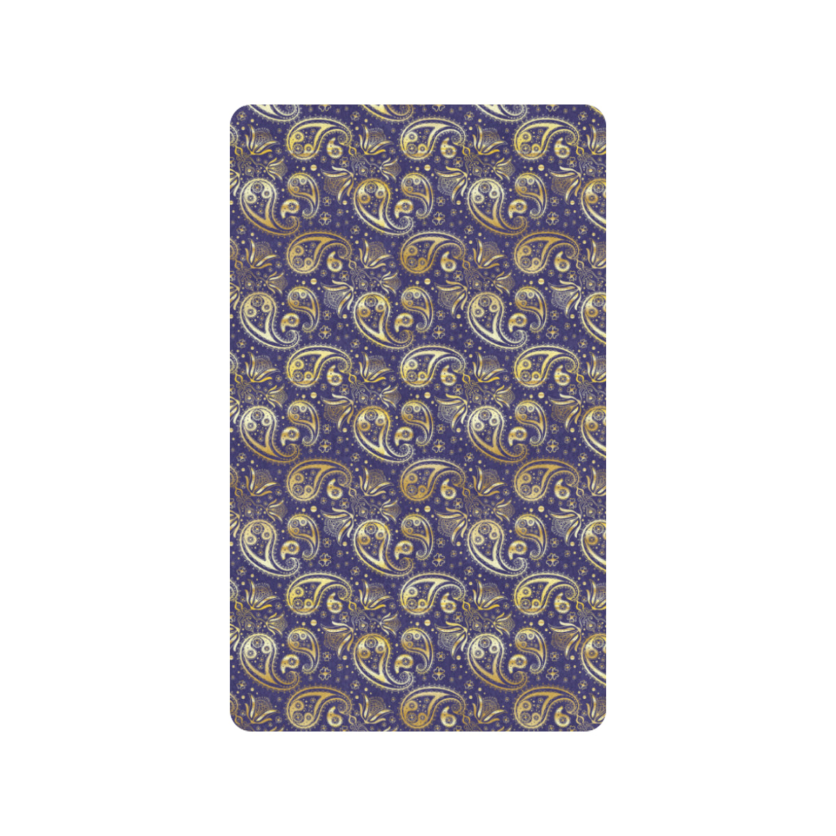 Paisley Blue Yellow Design Print Rubber Doormat