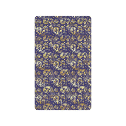 Paisley Blue Yellow Design Print Rubber Doormat