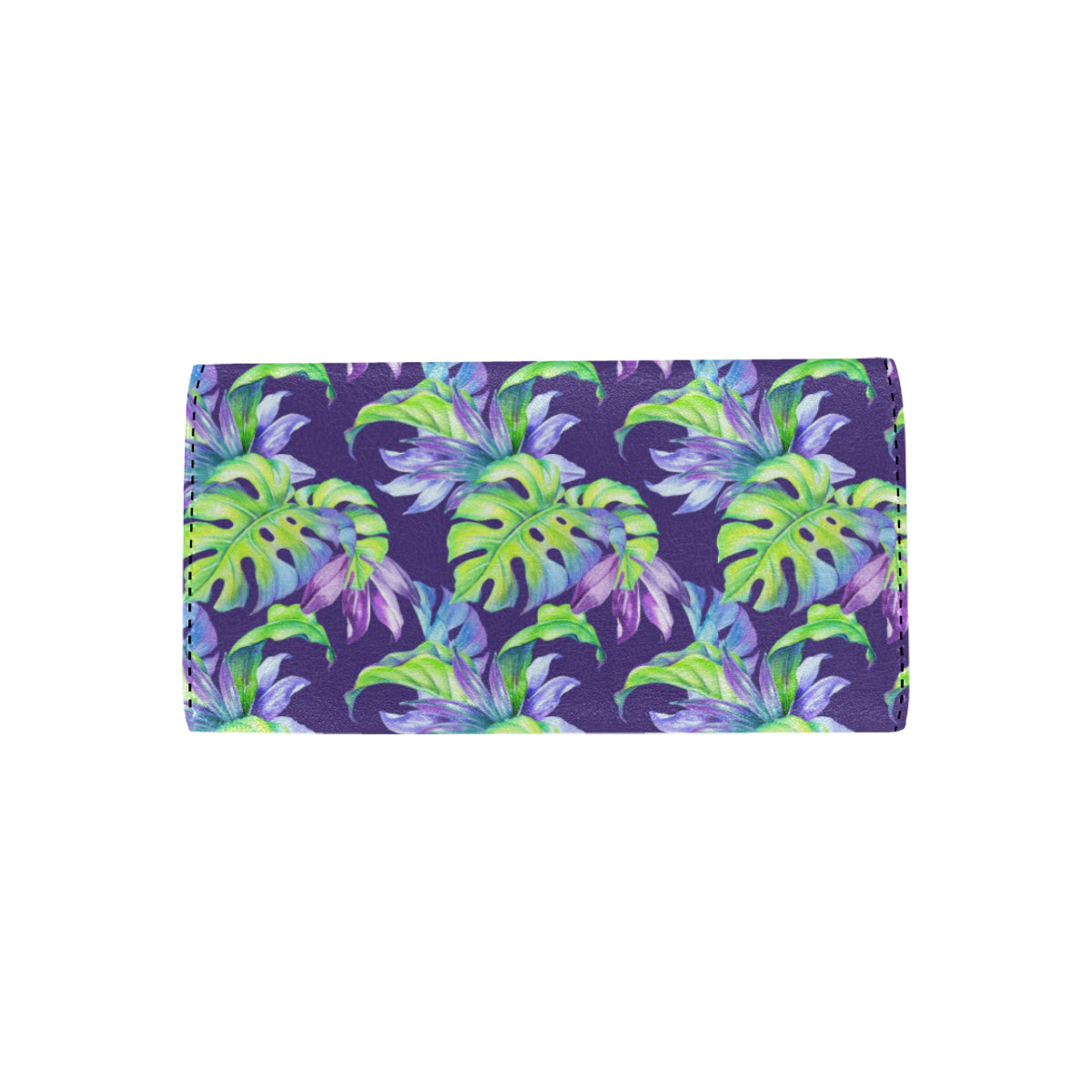 Tropical Flower Pattern Print Design TF019 Women's Trifold Wallet