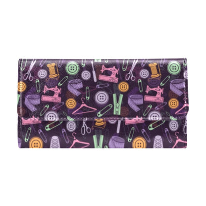 Sewing Equipment Print Design LKS306 Women's Trifold Wallet