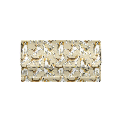 Beagle Pattern Print Design 04 Women's Trifold Wallet