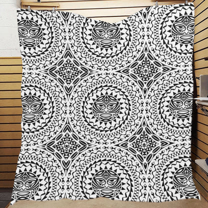 Polynesian Tribal Mask Premium Quilt