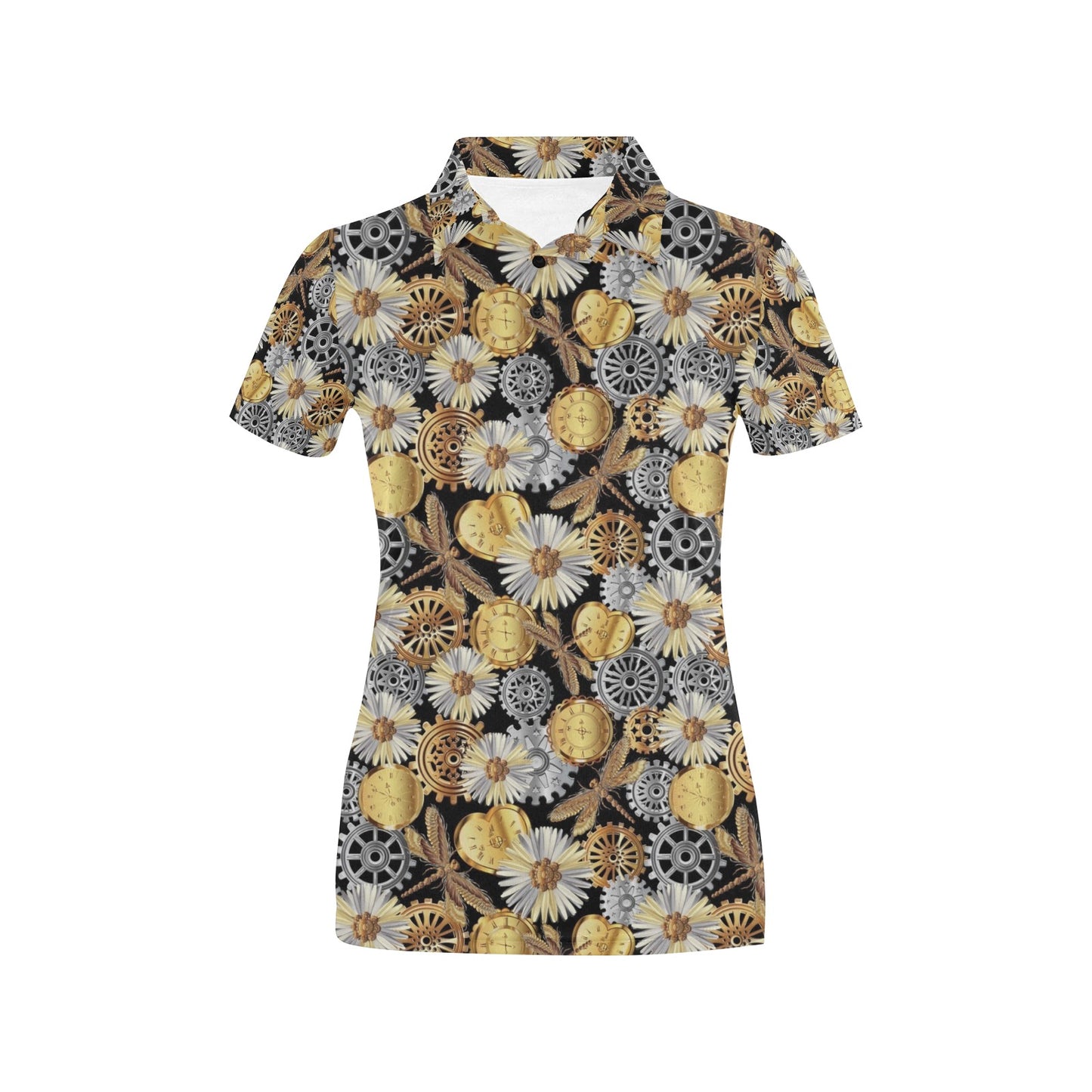 Steampunk Dragonfly Print Design LKS302 Women's Polo Shirt