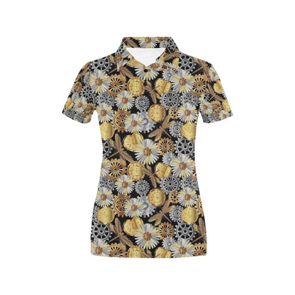 Steampunk Dragonfly Print Design LKS302 Women's Polo Shirt