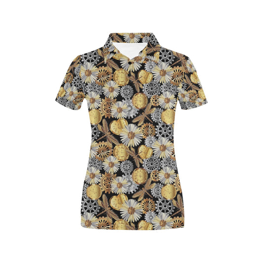Steampunk Dragonfly Print Design LKS302 Women's Polo Shirt