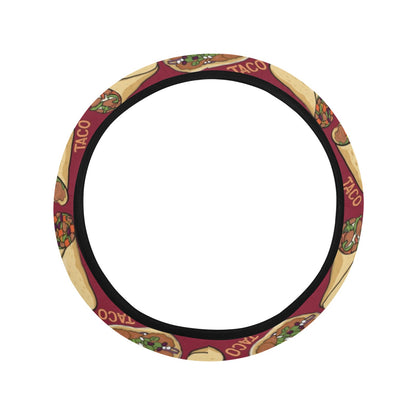Burrito Taco Print Design LKS302 Steering Wheel Cover with Elastic Edge