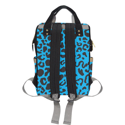 Cheetah Blue Print Pattern Diaper Bag Backpack