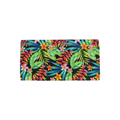 Heliconia Pattern Print Design HL09 Women's Trifold Wallet