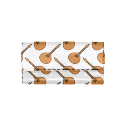 Mandolin Pattern Print Design 01 Women's Trifold Wallet