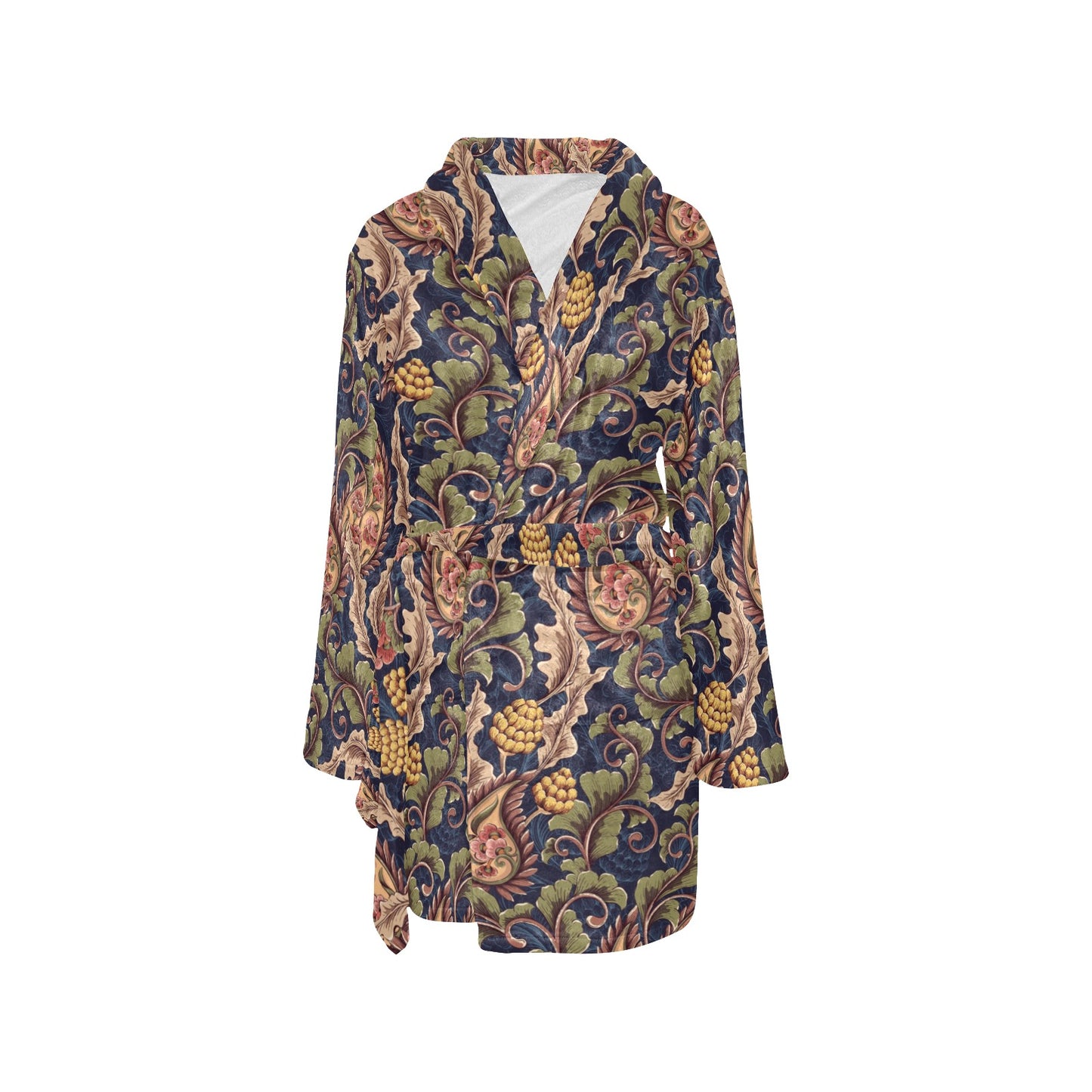 Floral Vintage Classic Print Women's Fleece Robe