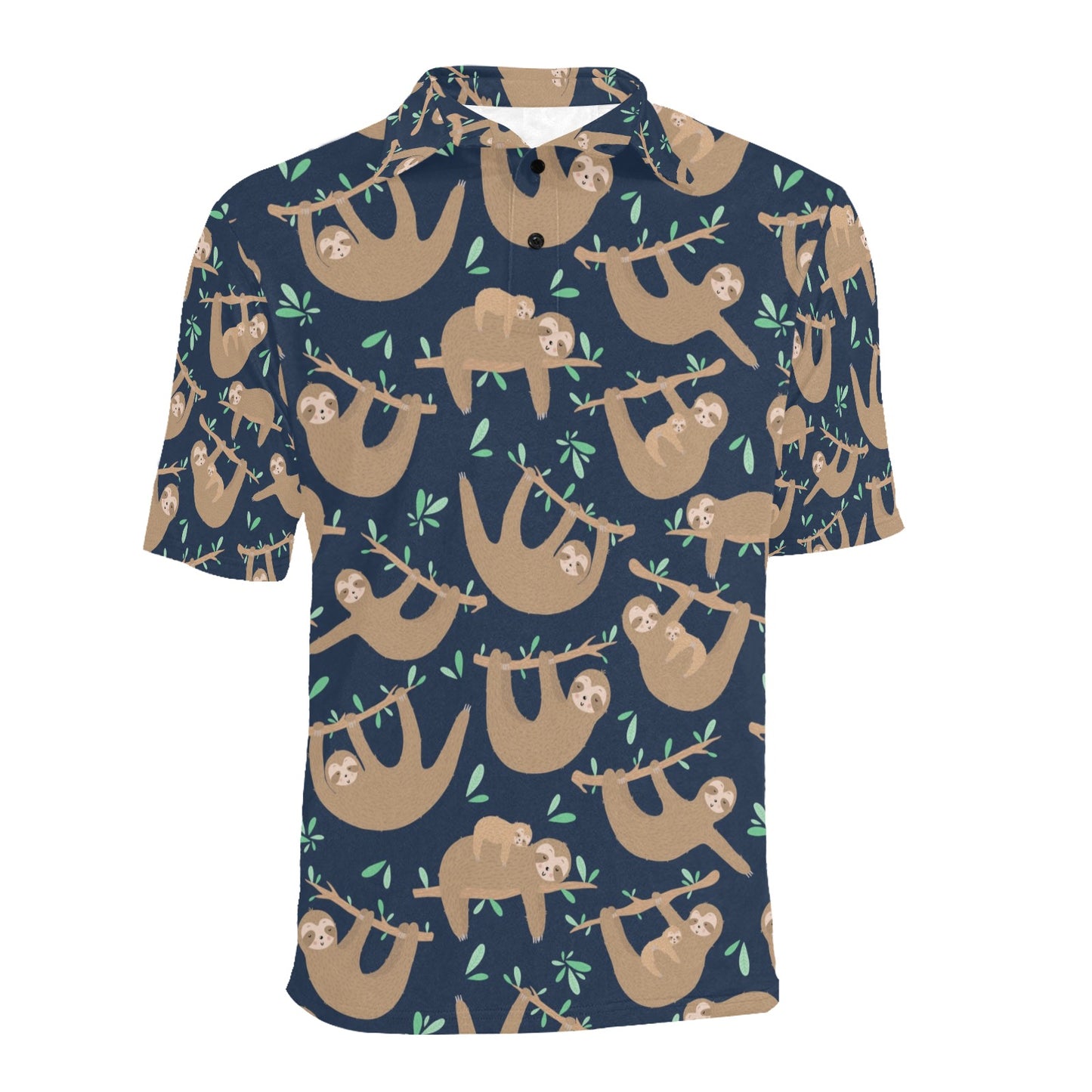 Sloth Print Design LKS307 Men Polo Shirt