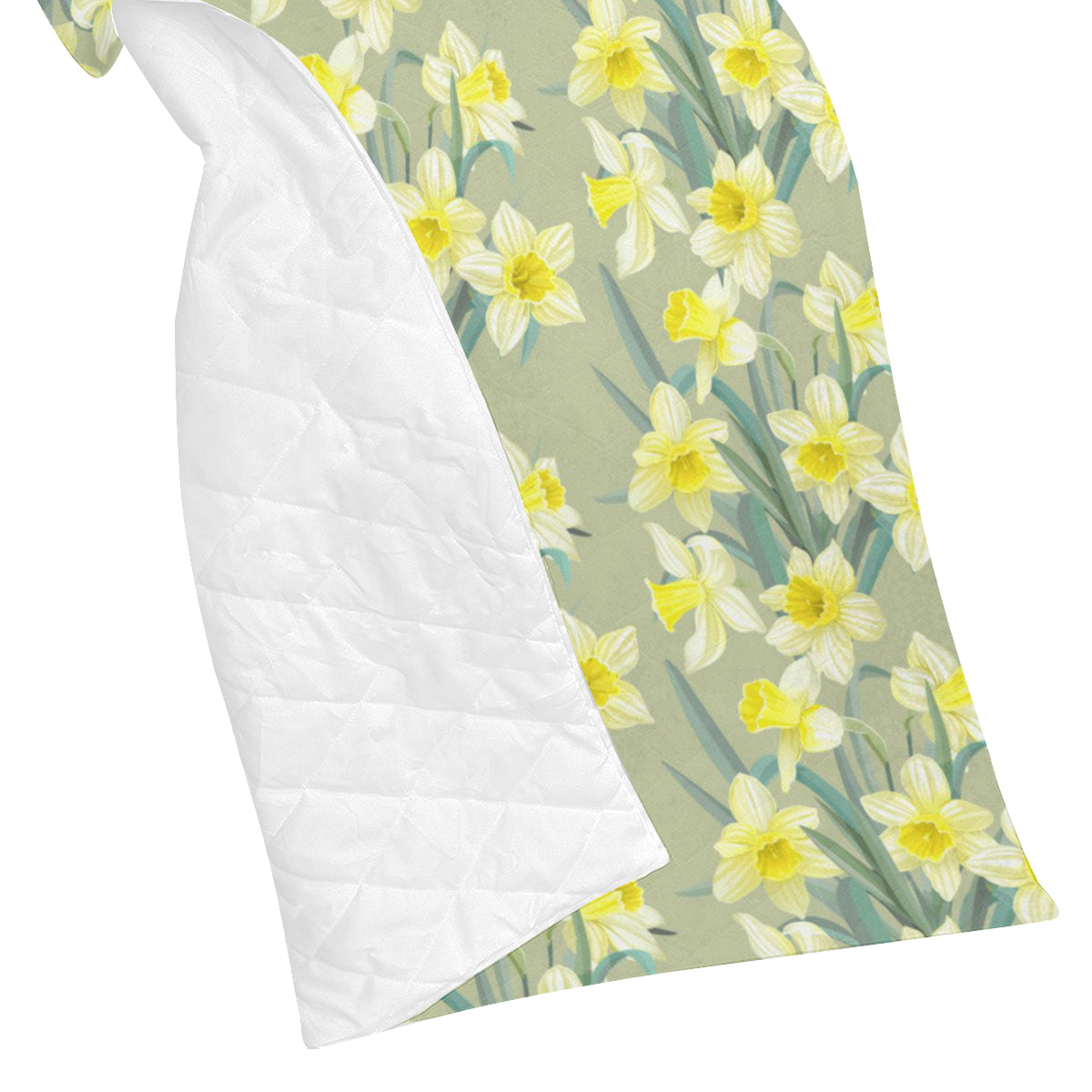 Daffodils Pattern Print Design DF01 Premium Quilt