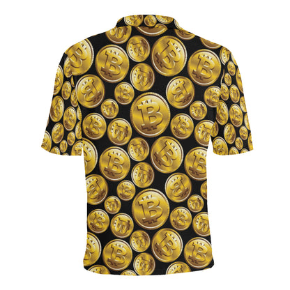 Bitcoin Pattern Print Design DO05 Men Polo Shirt