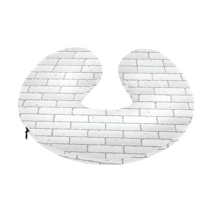 Brick White Pattern Print Design 03 U-Shaped Travel Neck Pillow