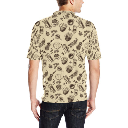 Coffee Pattern Print Design 05 Men Polo Shirt