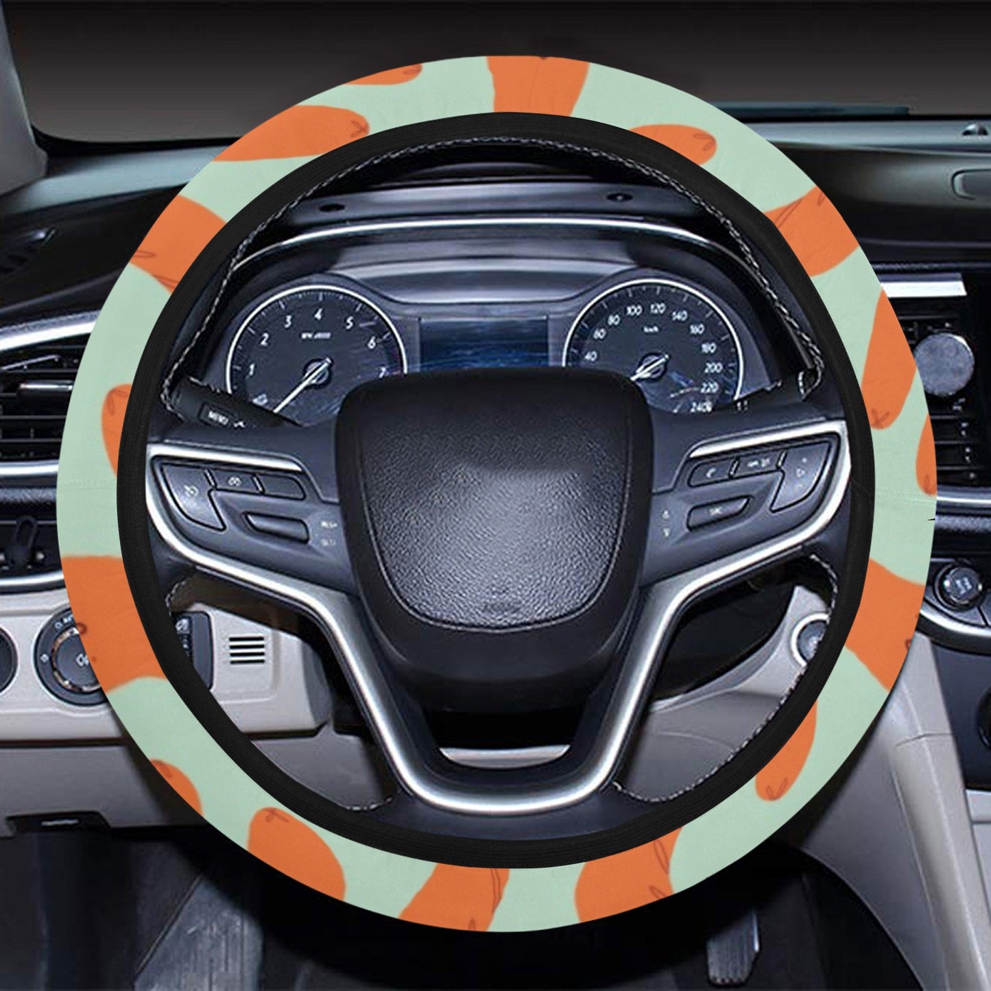 Sausage Print Design LKS304 Steering Wheel Cover with Elastic Edge