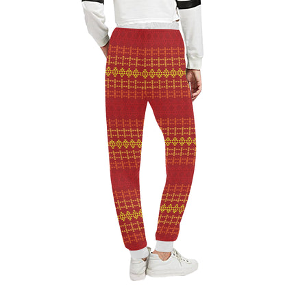Southwest Red Gold Design Themed Print Unisex Sweatpants