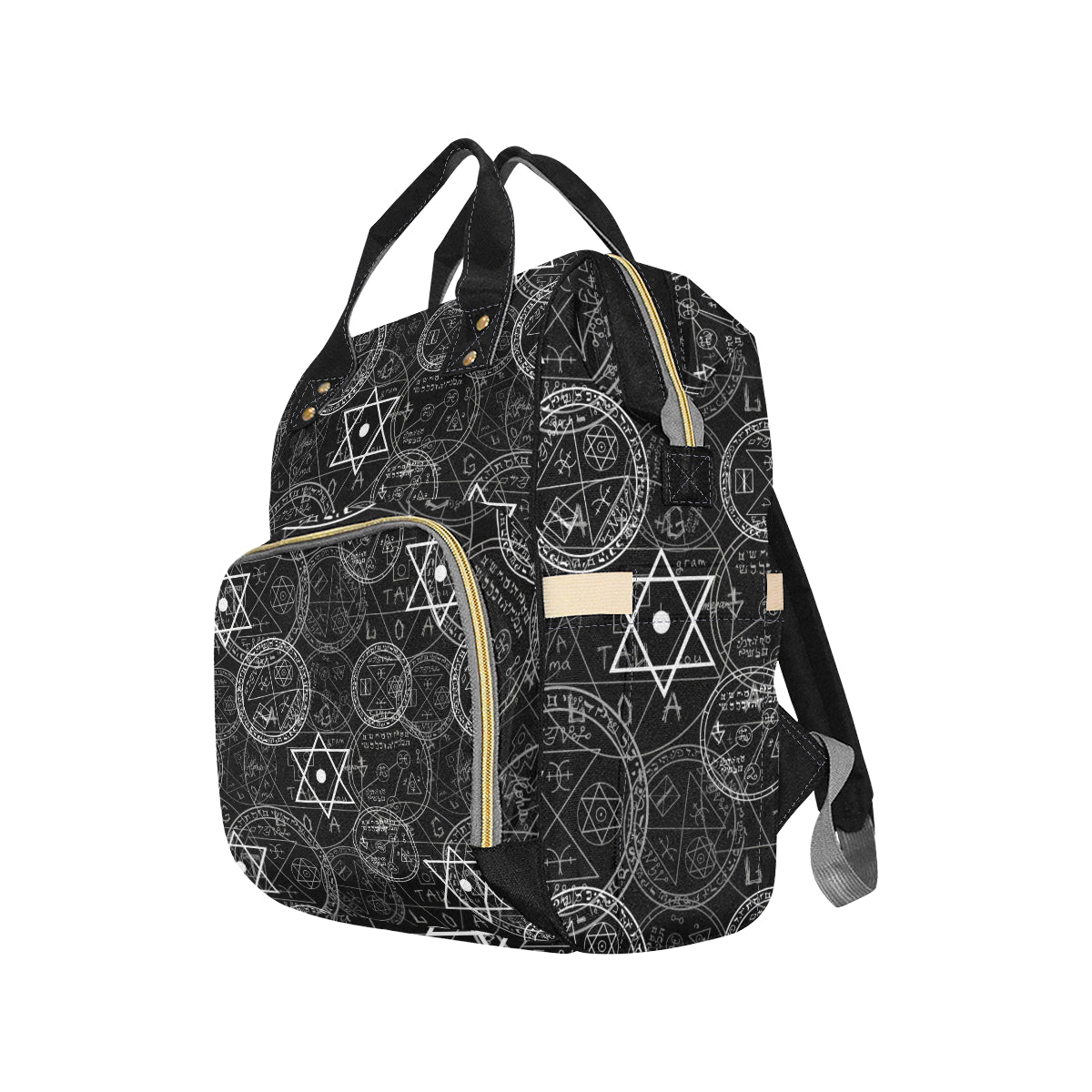 Pentagram Pattern Print Design A01 Diaper Bag Backpack