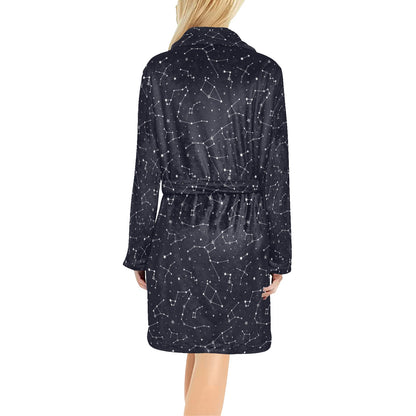 Constellation Pattern Print Design 03 Women's Fleece Robe