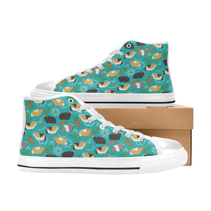Guinea Pig Print Design LKS402 Men's High Top Canvas Shoes