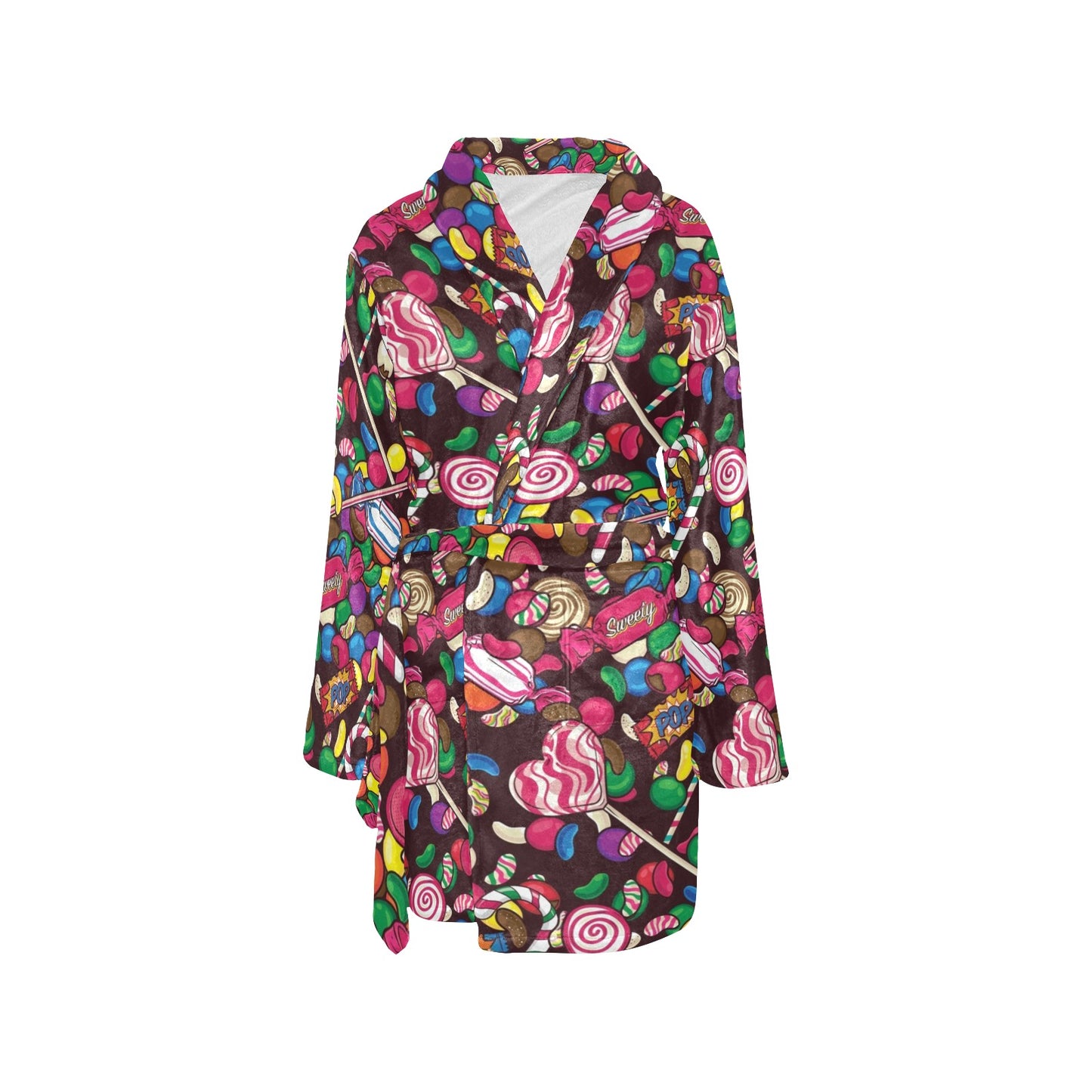 Candy Pattern Print Design CA02 Women's Fleece Robe