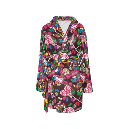 Candy Pattern Print Design CA02 Women's Fleece Robe