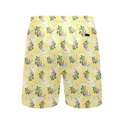 Surf Catch the Wave Design Men's Swim Trunks Beach Shorts
