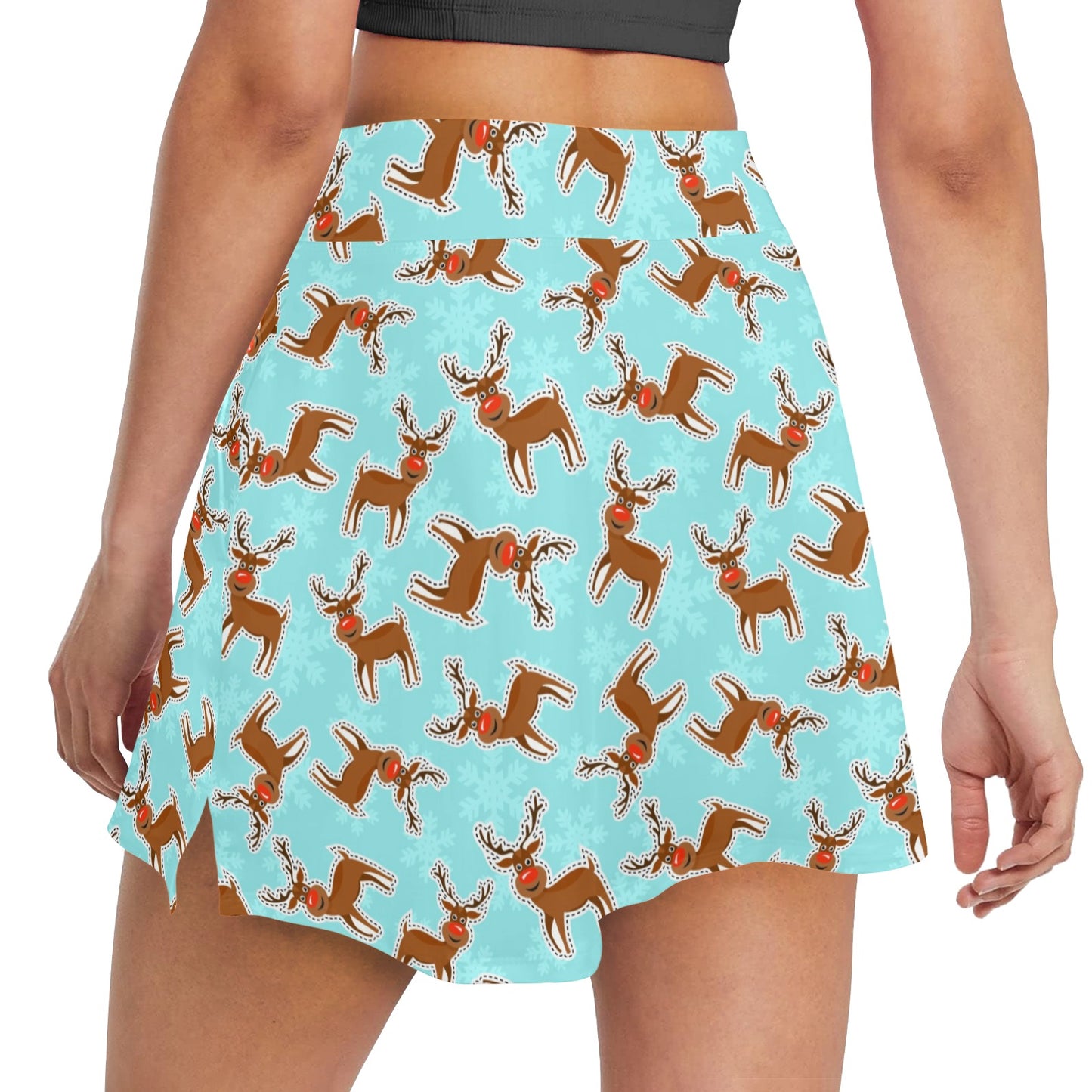 Reindeer Print Design LKS403 17" Golf & Pickleball Skort with Pockets
