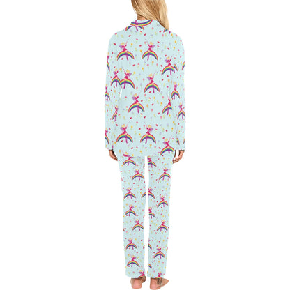Fairy with Rainbow Print Pattern Women's Long Pajama Set