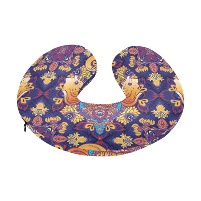 Ganesha Pattern Print Design 01 U-Shaped Travel Neck Pillow