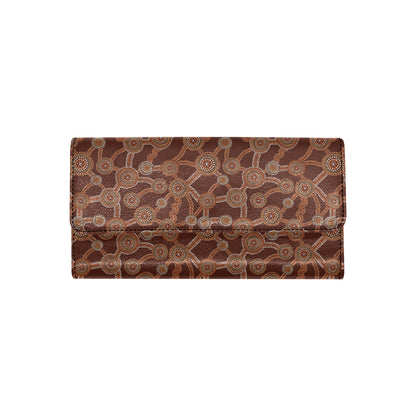 Aboriginal Pattern Print Design 03 Women's Trifold Wallet