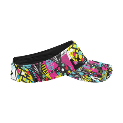 Pop Art Pineapple Pattern Print Design A02 Unisex Sun Visor