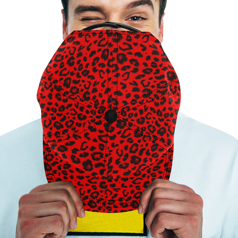 Leopard Red Skin Print Snapback Cap