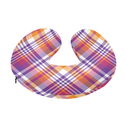 Madras Pattern Print Design 02 U-Shaped Travel Neck Pillow