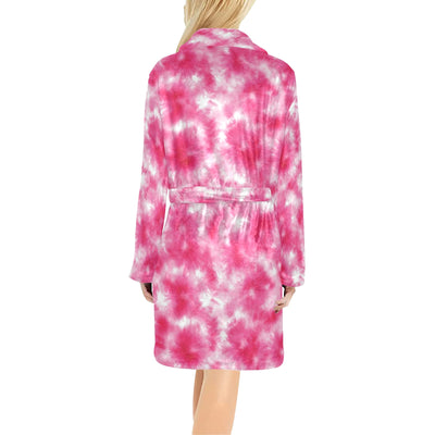 Tie Dye Pink Print Design LKS304 Women's Fleece Robe