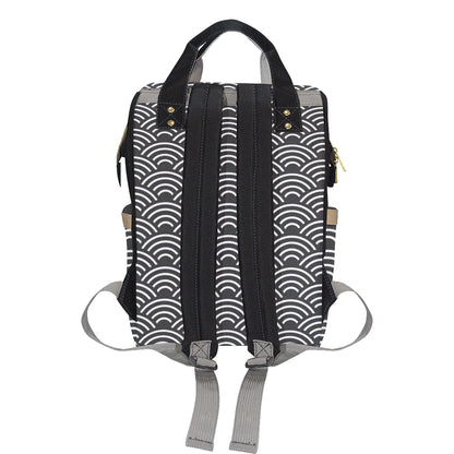 Scales Black White Pattern Print Design 03 Diaper Bag Backpack