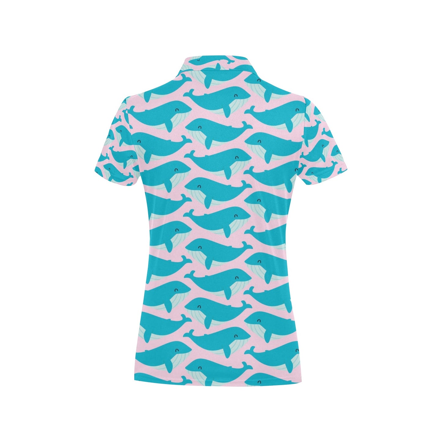 Whale Print Design LKS302 Women's Polo Shirt