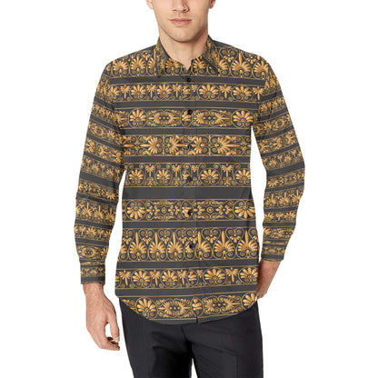 Ancient Greek Print Design LKS303 Men's Long Sleeve Dress Shirt
