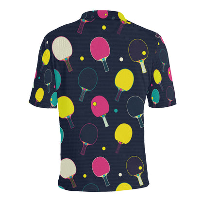 Ping Pong Pattern Print Design A04 Men Polo Shirt