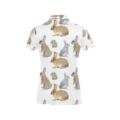 Rabbit Pattern Print Design 02 Women's Polo Shirt