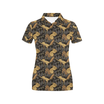 Squirrel Print Design LKS309 Women's Polo Shirt