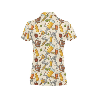 Beer Pattern Print Design 05 Women's Polo Shirt